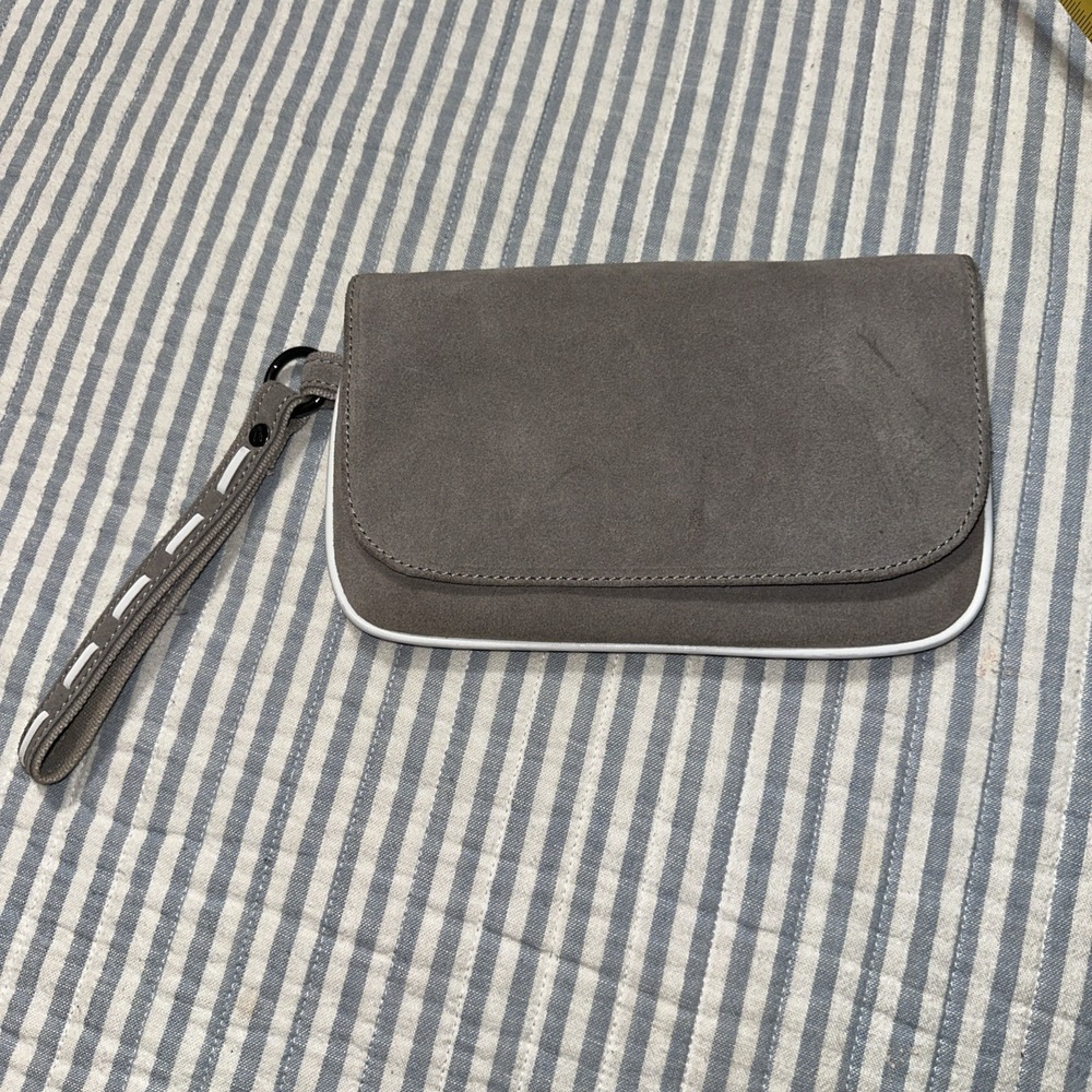 Proenza Schouler For Target Y2K‎ Grey Suede Leather Clutch Wristlet Handbag 2007